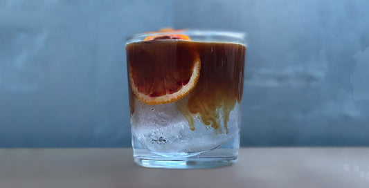 Coffee tonic with a slice of blood orange at Koppi Roasters, Helsingborg [crop-55]