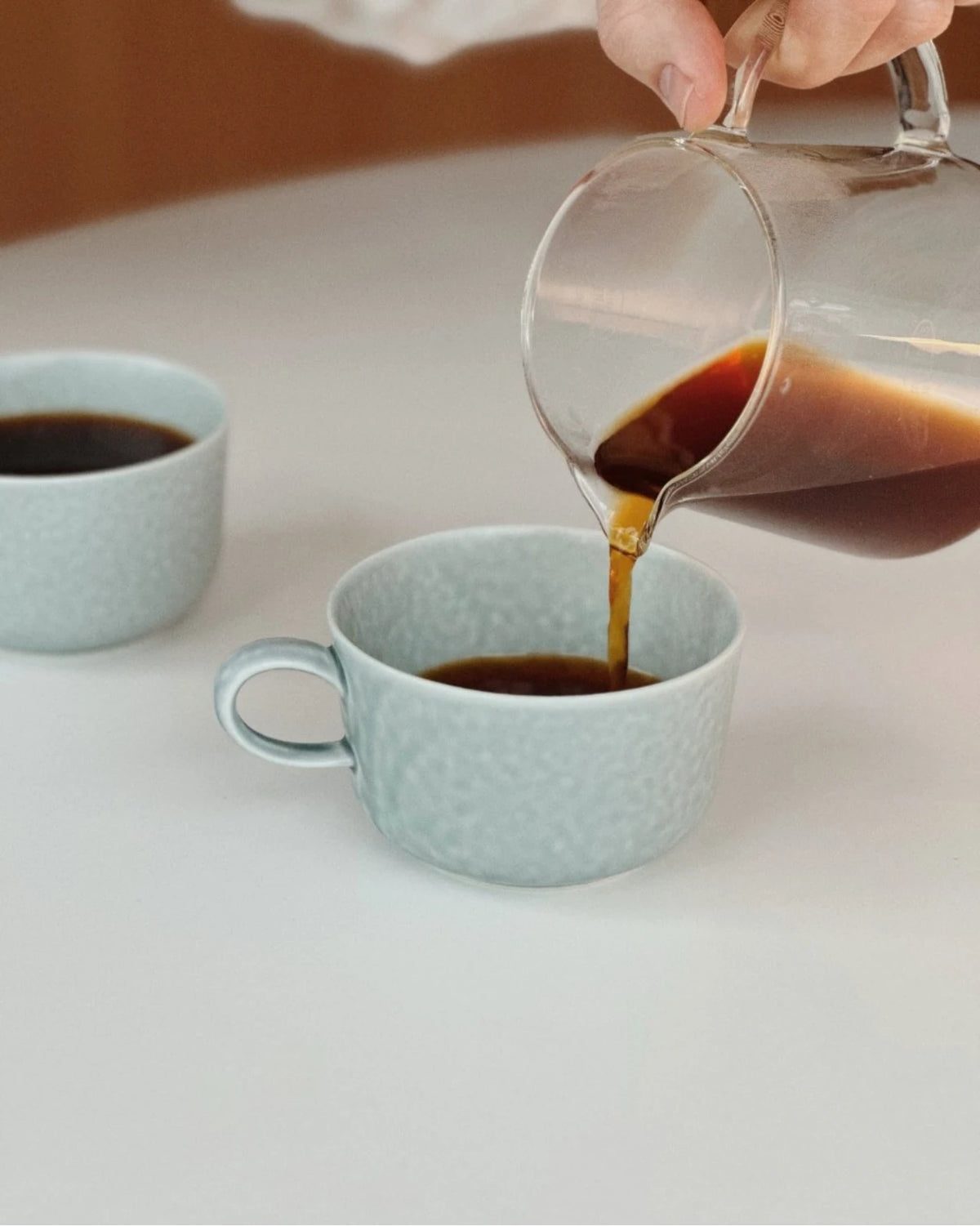 V60 filter coffee being poured into a cup